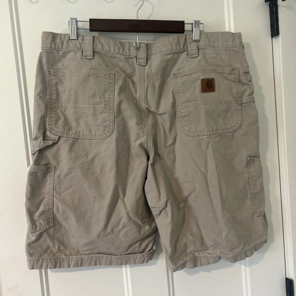 Carhartt‎ B24 TAN Mens Canvas Work Shorts Tan Original Fit Size 42 Utility Cargo